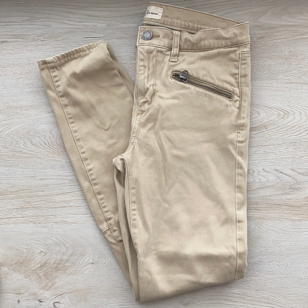 Gap True Skinny Khaki Zipper Jeans Sz 26